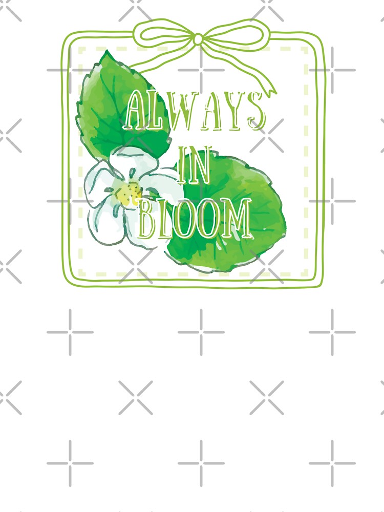 Always In Bloom: Positive Green Floral Art with Bow Frame and Dotted Patchwork by cherrytheory T-Shirts,... (Image 3)