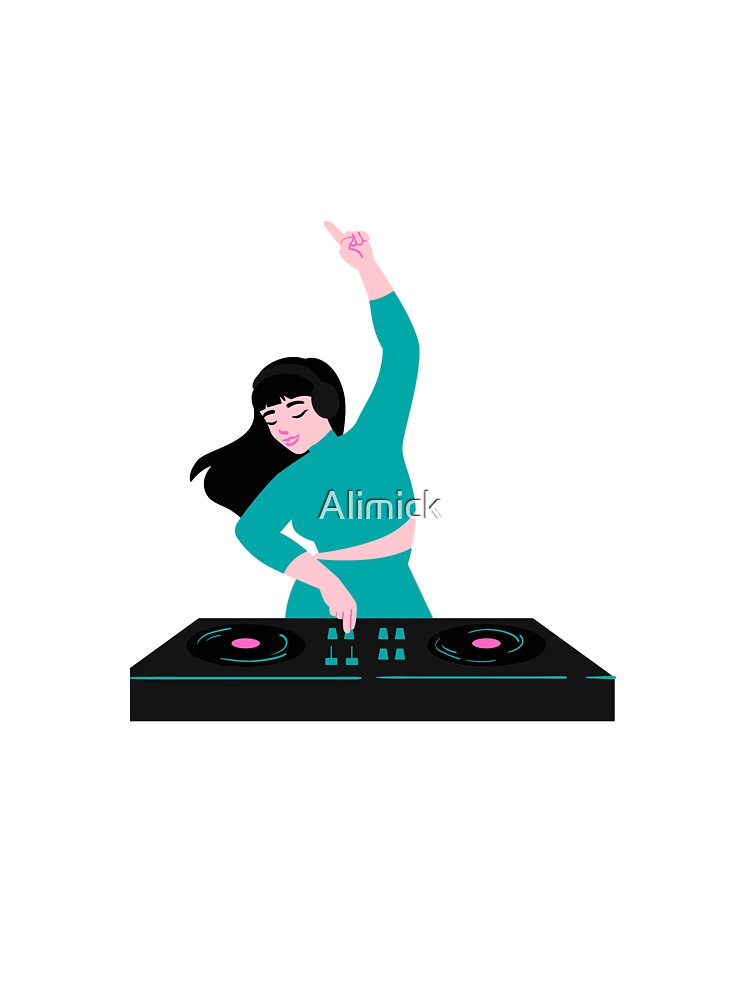 Female DJ with Turntables/ Blue Outfit by Alimick T-Shirts, Hoodie, Sweatshirt | BlankRebels.com (Image 3)