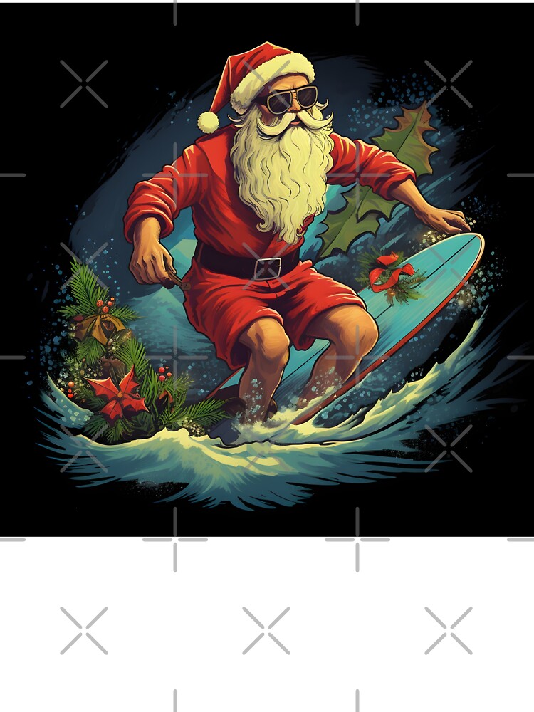 Surfing Christmas Santa Claus Holiday print by dcrc T-Shirts, Hoodie, Sweatshirt | BlankRebels.com (Image 3)
