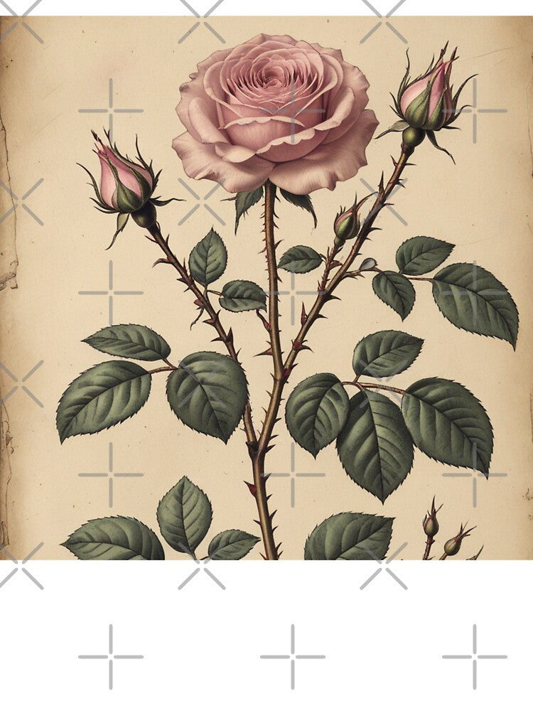 Vintage Rose Botanical Illustration Study by PrimeGens T-Shirts, Hoodie, Sweatshirt | BlankRebels.com (Image 3)