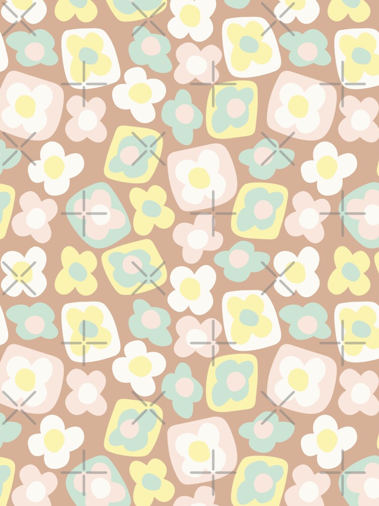 BOHO BOXY MODERN FLOWER PATTERN BROWN PASTELS by blomastudios T-Shirts, Hoodie, Sweatshirt | BlankRebels.com (Image 3)