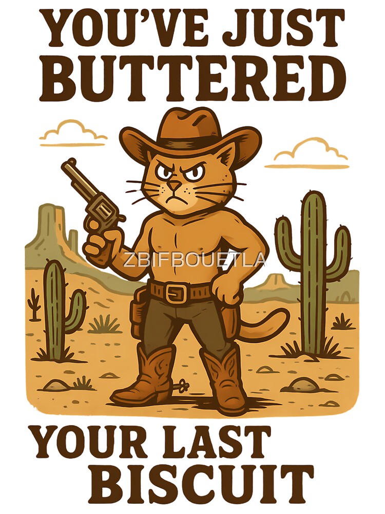 You've Just Buttered Your Last Biscuit - Funny Cowboy Cat by ZBIFBOUETLA T-Shirts, Hoodie, Sweatshirt (Image 3)