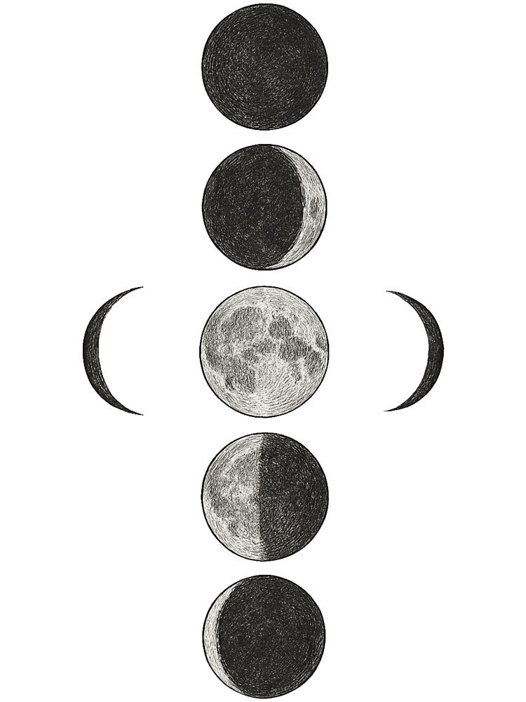 Moon Phases Illustration Minimal Space Art Design by Koiosart T-Shirts, Hoodie, Sweatshirt | BlankRebels.com (Image 3)