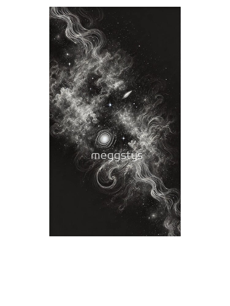 Ethereal Monochrome Galaxy - Cosmic Elegance by Blink Art Studio T-Shirts, Hoodie, Sweatshirt | BlankRebels.com (Image 3)