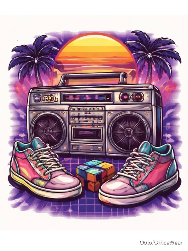 Retro 90s Boombox & Sneakers – Vintage Hip Hop Old School Music T-Shirts, Hoodie, Sweatshirt