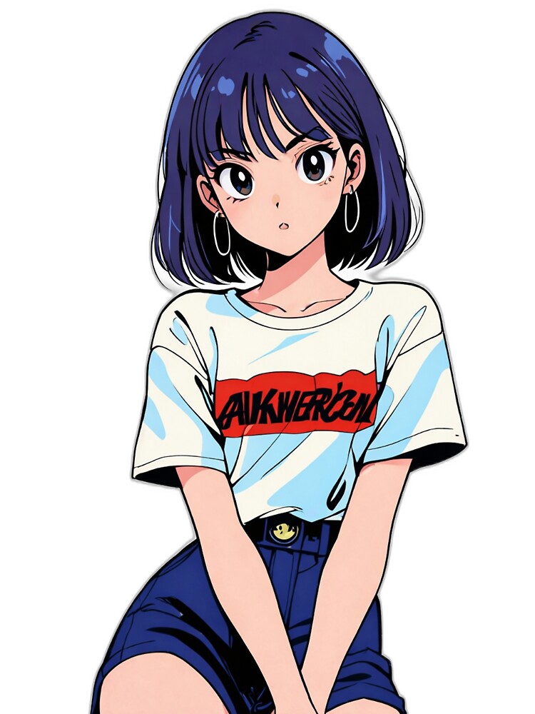 Retro 90s Anime Girl Minimal Aesthetic by ShadowsInk T-Shirts, Hoodie, Sweatshirt | BlankRebels.com (Image 3)