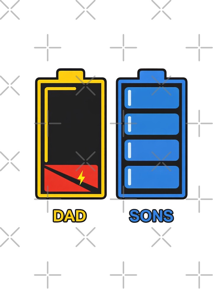 Dad vs Sons Battery Energy Funny Fatherhood Humor Gift by w66aboo T-Shirts, Hoodie, Sweatshirt | BlankRebels.com (Image 3)
