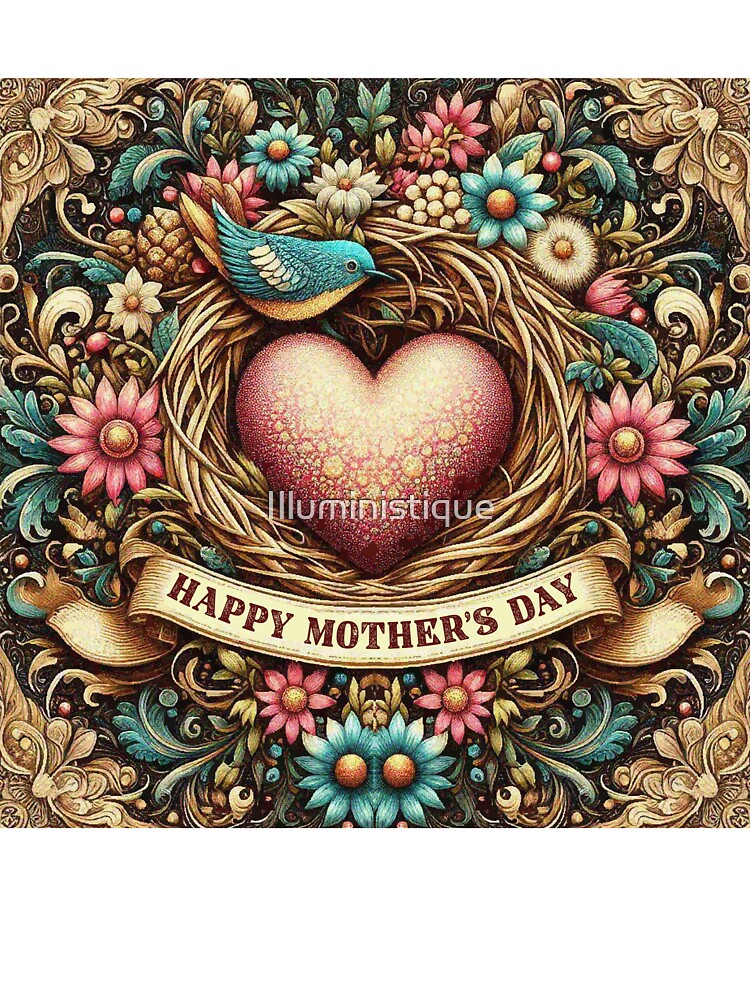 Mother Bird Heart in the Nest Happy Mothers day by Illuministique T-Shirts, Hoodie, Sweatshirt | BlankRebels.com (Image 3)