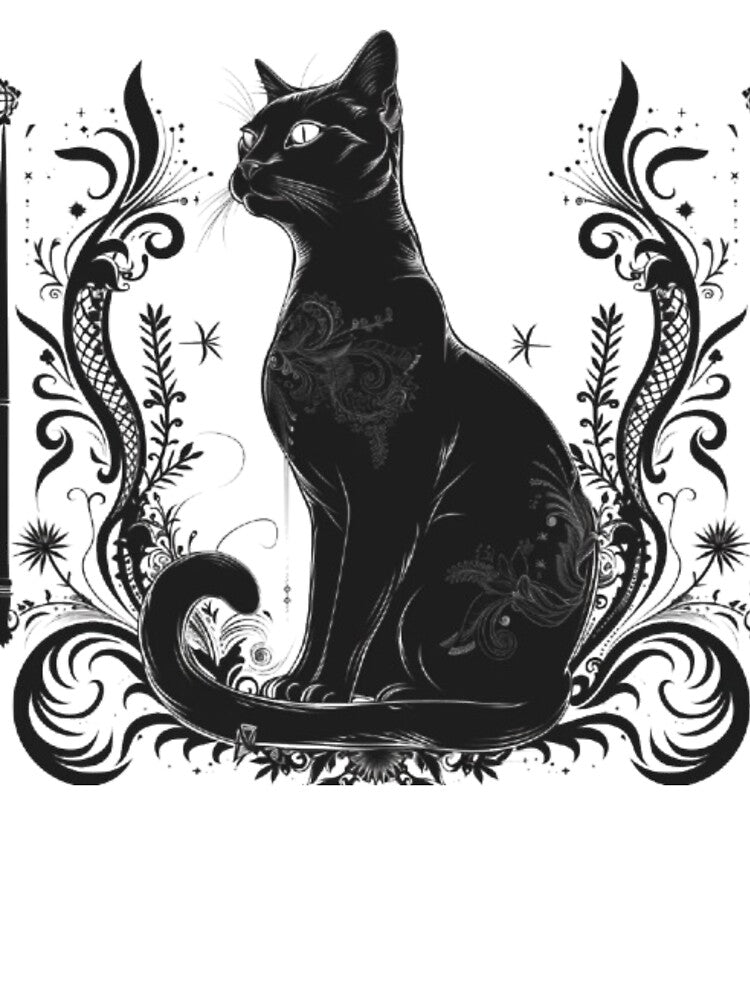 Gothic Black Cat with Ornamental Frame by AlexLineArt T-Shirts, Hoodie, Sweatshirt | BlankRebels.com (Image 3)