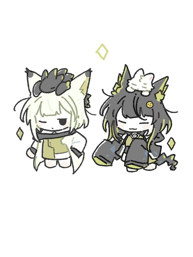Chibi Mon3tr and Perlica Arknights by KomiArts