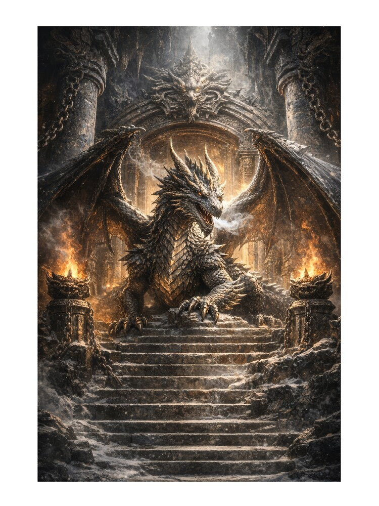 Stone Throne Dragon – Dark Fantasy Guardian by DrakariArt T-Shirts, Hoodie, Sweatshirt | BlankRebels.com (Image 3)