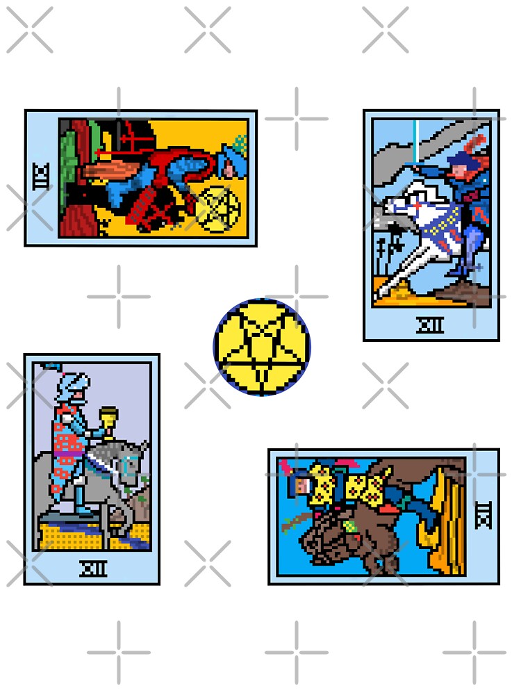 Pixel Waite Tarot Minor Arcana Court Cards Knights - 85th Sticker Pack and Magnets by Pixel Waite T-Shirts,... (Image 3)