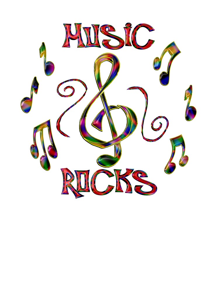 Music Rocks by CoolDoodles T-Shirts, Hoodie, Sweatshirt | BlankRebels.com (Image 3)