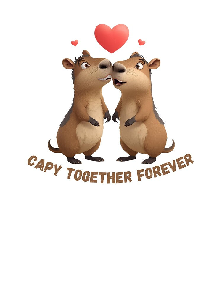 Adorable 3D Capybara Love - Cute Couple Art by AmaliaV92 T-Shirts, Hoodie, Sweatshirt | BlankRebels.com (Image 3)