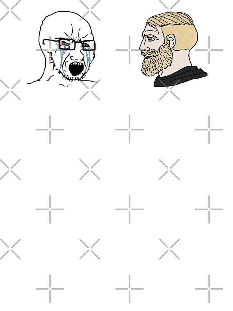 Crying Wojak vs Chad Meme by CyberRex T-Shirts, Hoodie, Sweatshirt | BlankRebels.com (Image 3)