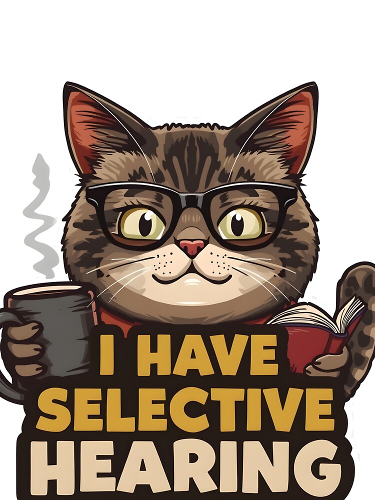 I Have Selective Hearing Cat Coffee Reading Niche by TeeSpectrume T-Shirts, Hoodie, Sweatshirt | BlankRebels.com (Image 3)