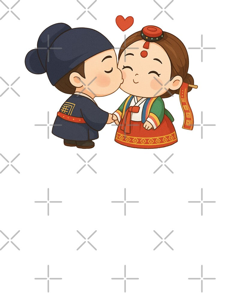 Cute Korean Hanbok Couple – Kawaii Love Illustration by mycreastyle T-Shirts, Hoodie, Sweatshirt | BlankRebels.com (Image 3)