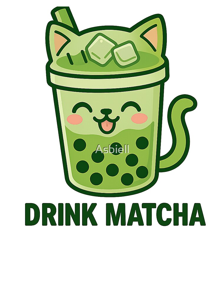 Matcha Bubble Tea Cat – Kawaii Neko Boba Drink by Asbiell T-Shirts, Hoodie, Sweatshirt | BlankRebels.com (Image 3)