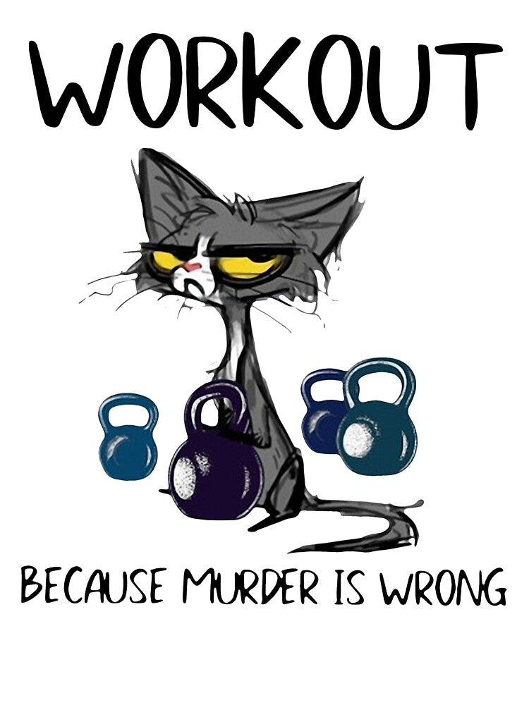 BLACK CAT WORKOUT BECAUSE MURDER IS WRONG by Emanuel48473 T-Shirts, Hoodie, Sweatshirt | BlankRebels.com (Image 3)