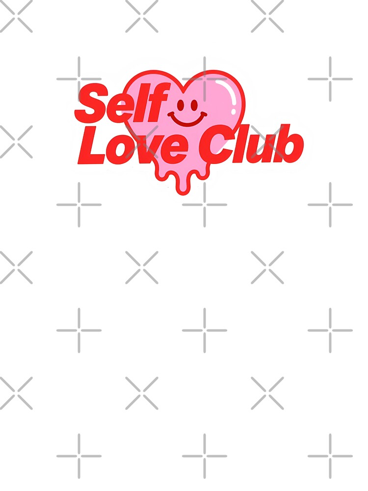 "Self Love Club" Retro Melting Smiley Heart Graphic by PTB Art Design T-Shirts, Hoodie, Sweatshirt (Image 3)