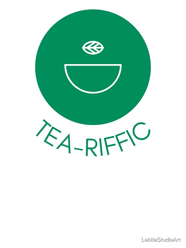 Tea-riffic Minimalist Green Tea Pun by LekkieStudioArt T-Shirts, Hoodie, Sweatshirt | BlankRebels.com (Image 3)
