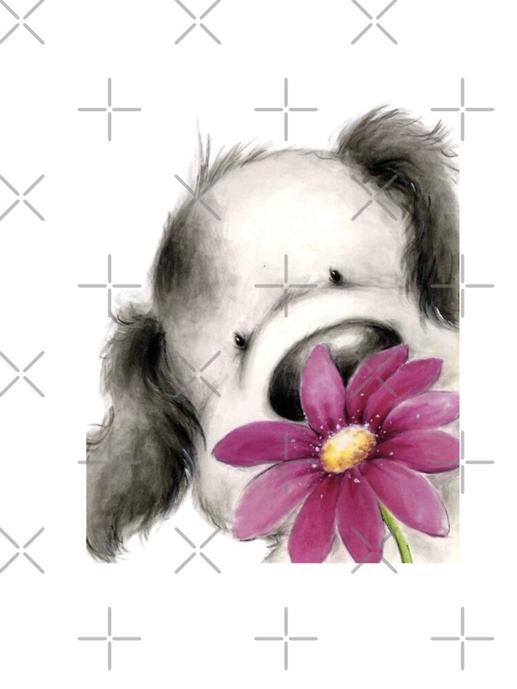 Soft Puppy, Main Character Energy – Cute Dog with Flower Aesthetic Art by Cheapdrips T-Shirts, Hoodie, Sweatshirt (Image 3)