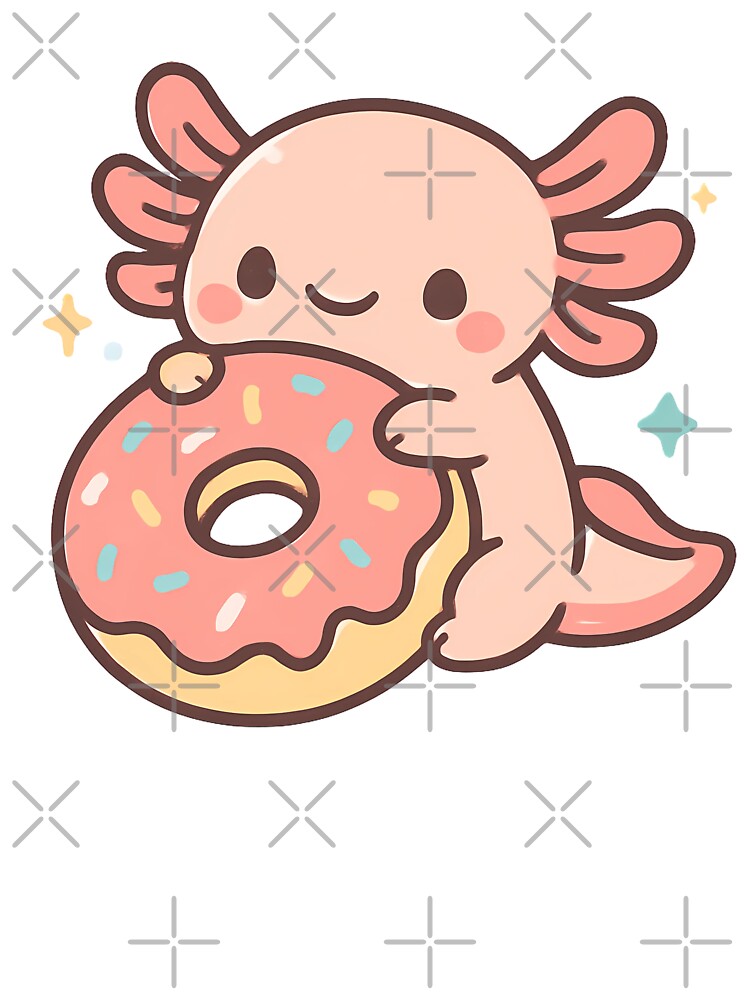 Cute Axolotl with Donut | Kawaii Axolotl by stylishdzign T-Shirts, Hoodie, Sweatshirt | BlankRebels.com (Image 3)