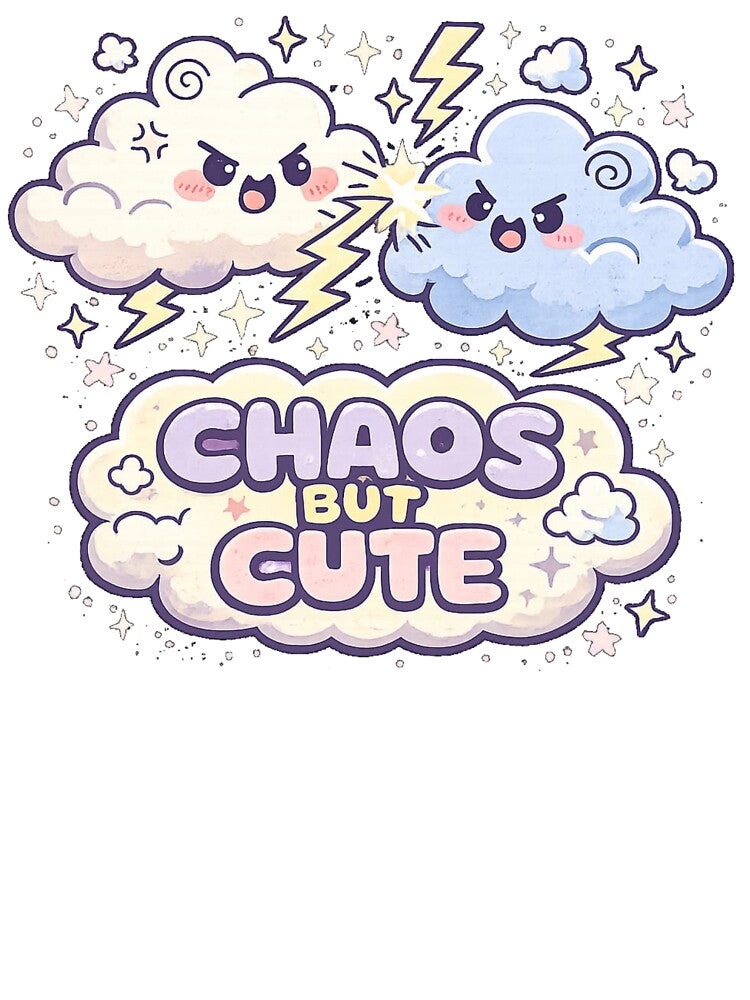 Chaos But Cute T-Shirt – Kawaii Cloud Lightning Aesthetic Tee by KDesignCrafts Hoodie, Sweatshirt | BlankRebels.com (Image 3)