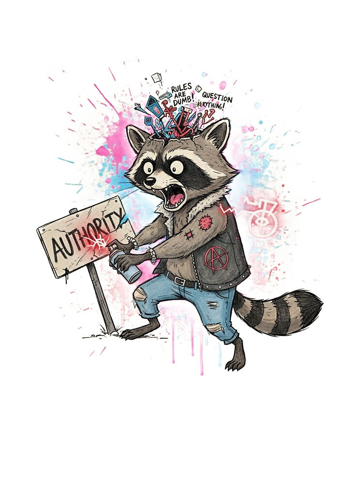 Raccoon Anarchy Trash Panda by Dowarha T-Shirts, Hoodie, Sweatshirt | BlankRebels.com (Image 3)