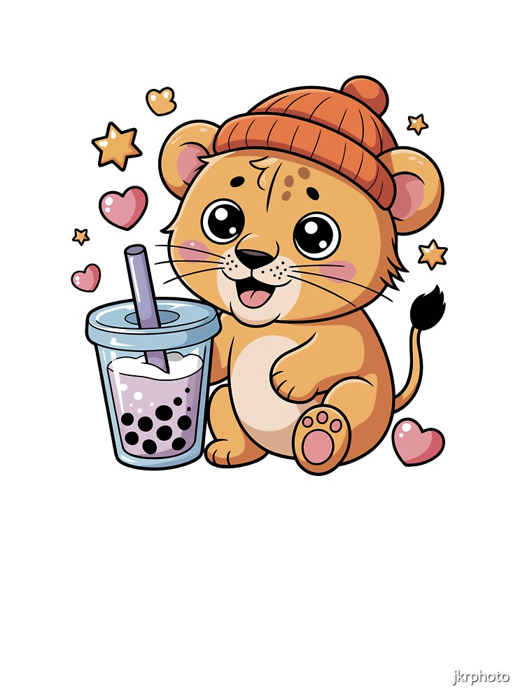 lion cub with bubble tea by jkrphoto T-Shirts, Hoodie, Sweatshirt | BlankRebels.com (Image 3)