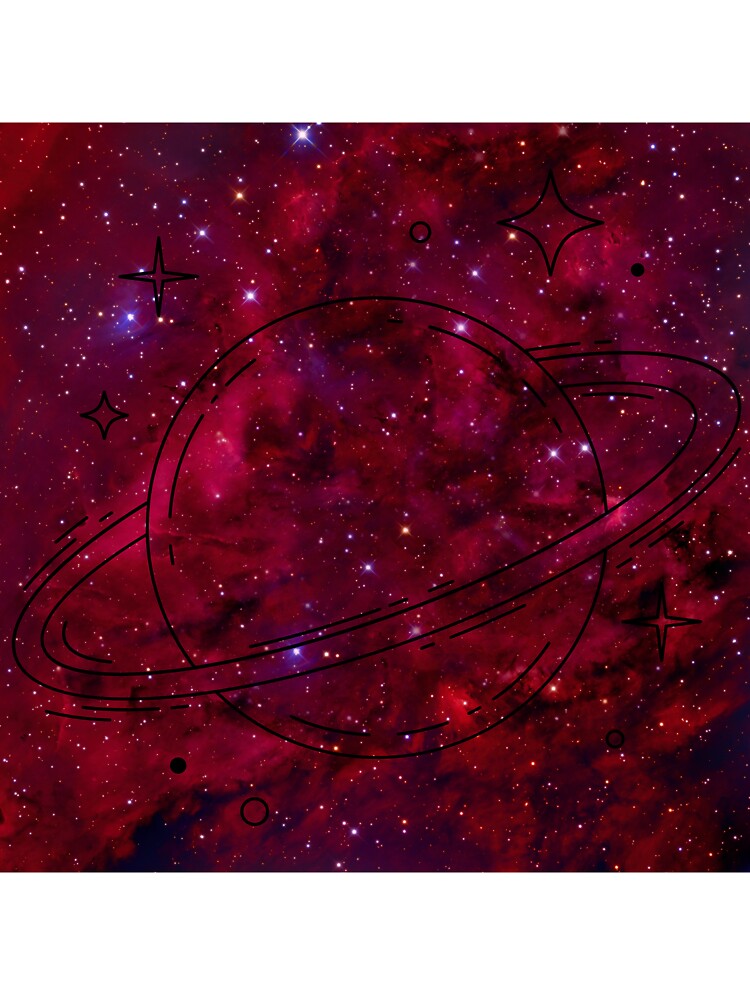 Red galaxy with Saturn in the middle by MyStickeroonies T-Shirts, Hoodie, Sweatshirt | BlankRebels.com (Image 3)