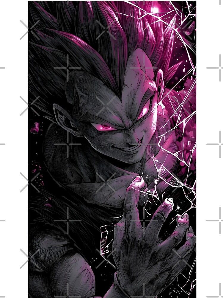 Shadow Saiyan Ascension – Dark Neon Warrior Anime Art by Dyan4