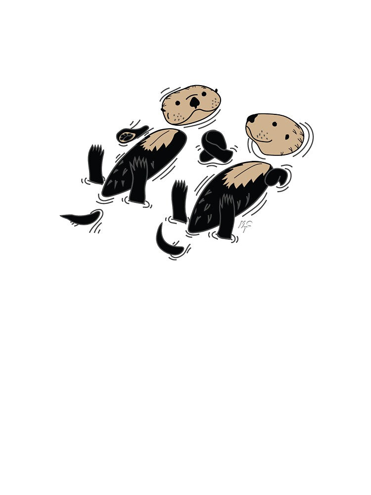 Happy Otters Holding Hands by m-cronin-arts T-Shirts, Hoodie, Sweatshirt | BlankRebels.com (Image 3)