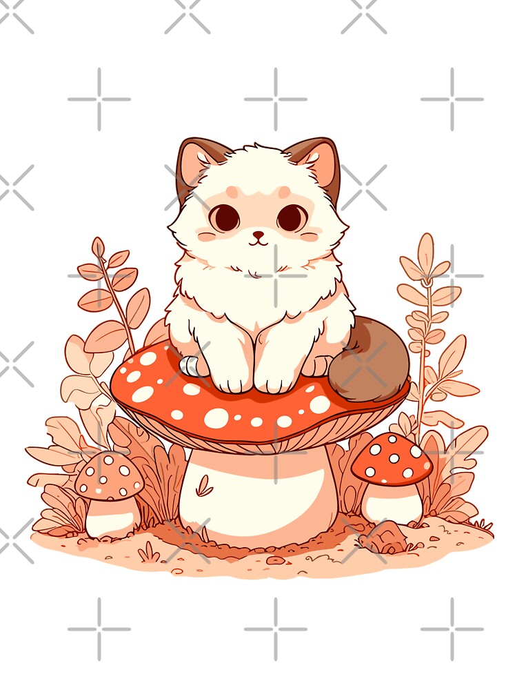 Cat on mushroom cute by GlobalDesigns- T-Shirts, Hoodie, Sweatshirt | BlankRebels.com (Image 3)