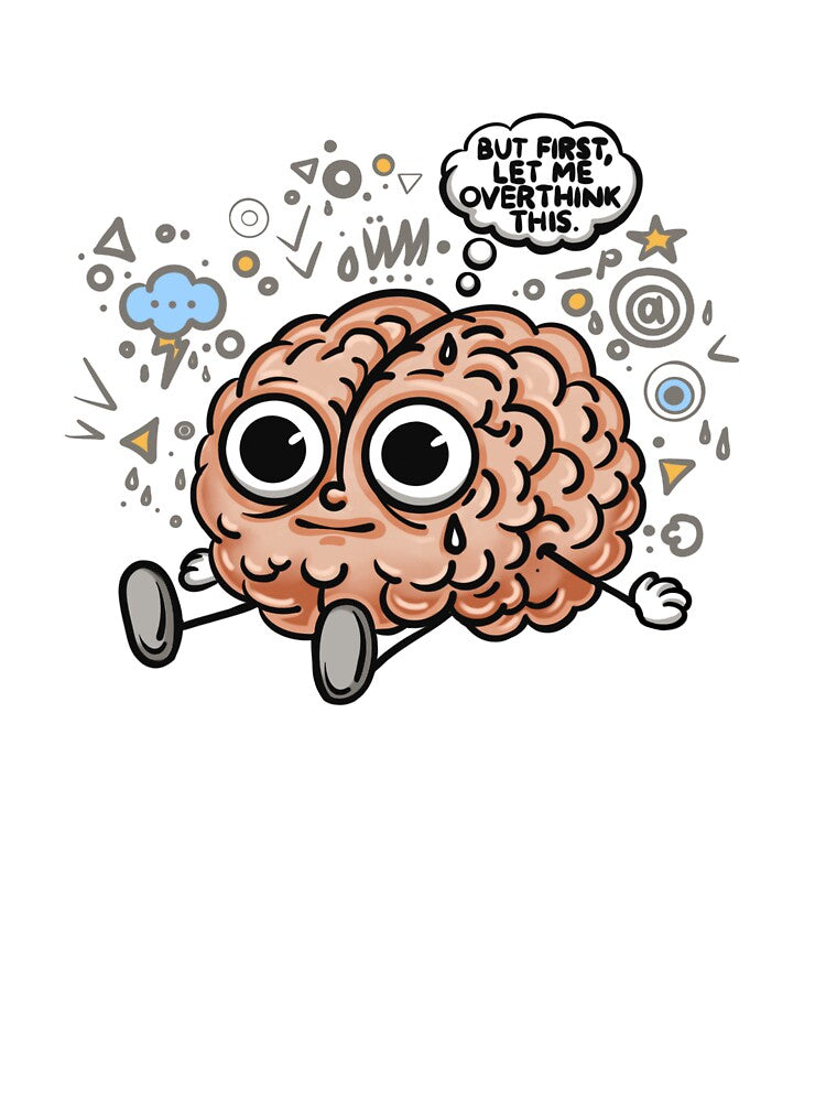 But First Let Me Overthink This - Overstimulated Cute Brain by OndeArt T-Shirts, Hoodie, Sweatshirt (Image 3)