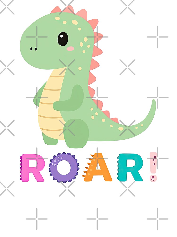 Cute Green Dinosaur Roar Kids Cartoon Design by ArtfulWeave T-Shirts, Hoodie, Sweatshirt | BlankRebels.com (Image 3)