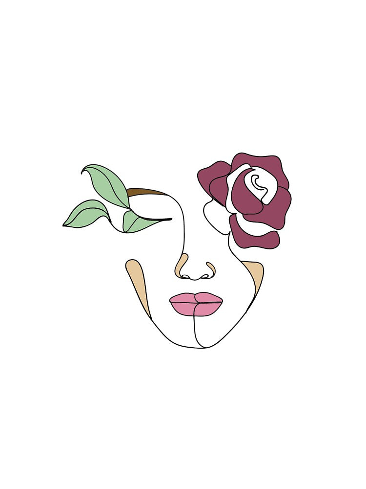 Flower Face Line Art Illusion by corneliahill T-Shirts, Hoodie, Sweatshirt | BlankRebels.com (Image 3)