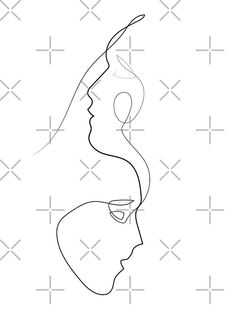 Two Faces One Line | One Line Artist | Minimal Art | One Line Art | Minimalist by One-Line-Artist T-Shirts,... (Image 3)