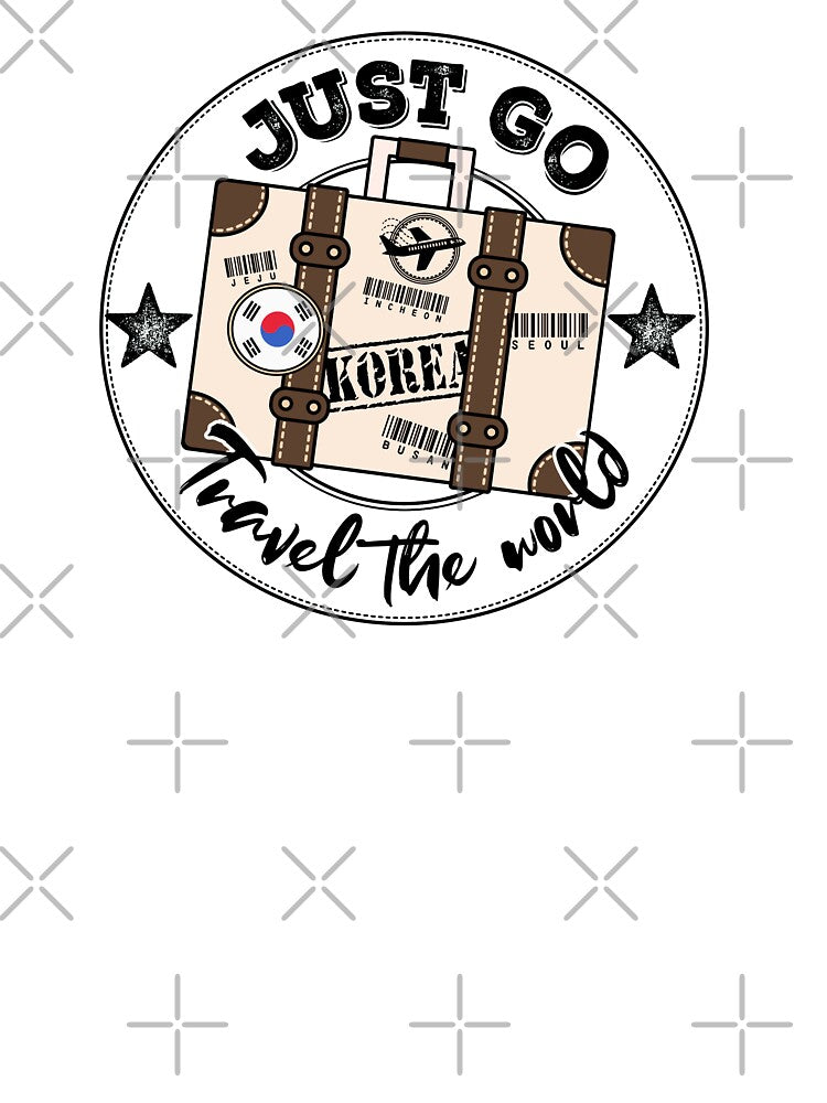 Vintage Suitcase Just Go Travel The World Korea flag by JooArtPrints  ★★★★★