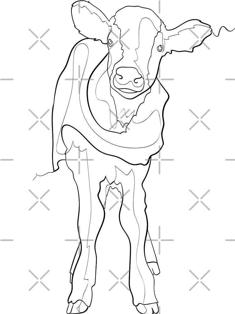Baby Cow Calf Line Illustration by ebzil studio T-Shirts, Hoodie, Sweatshirt | BlankRebels.com (Image 3)