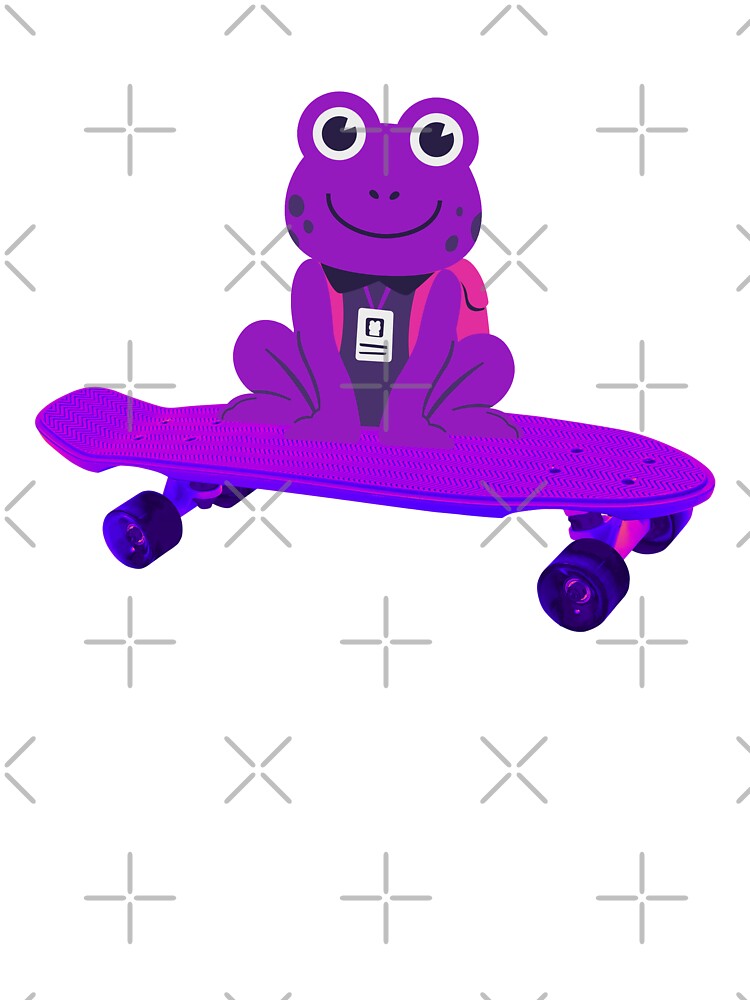 Purple Frog With Backpack On A Skateboard by thecooltable T-Shirts, Hoodie, Sweatshirt | BlankRebels.com (Image 3)