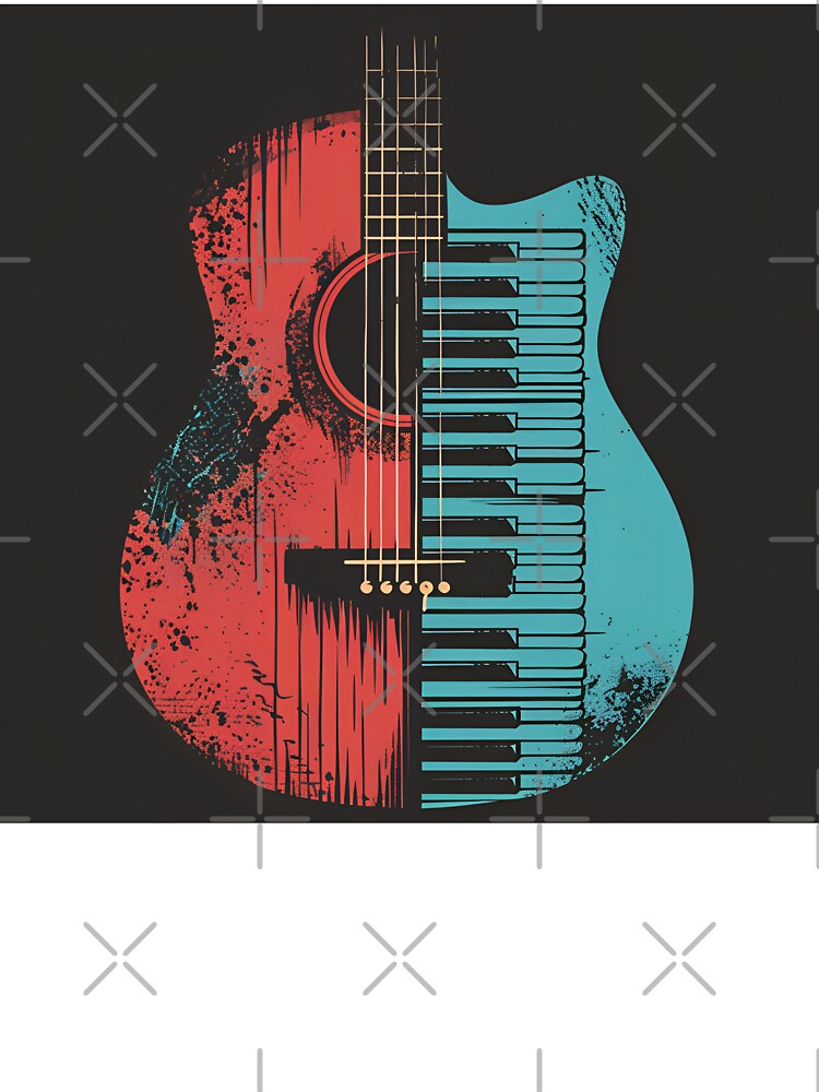 Guitar Piano fusion music print by dcrc T-Shirts, Hoodie, Sweatshirt | BlankRebels.com (Image 3)