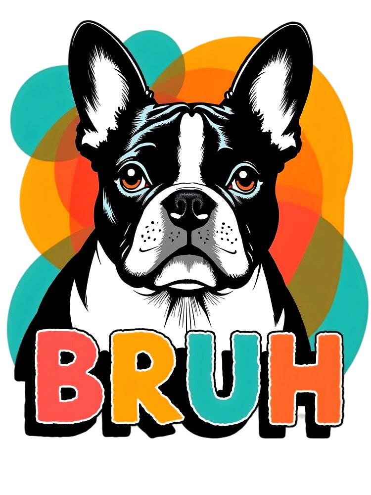 Vintage Frenchie Bruh, Boy Girl Funny Colorful Art Dog Love-r Dad Mom by Mryoussefwac T-Shirts, Hoodie, Sweatshirt (Image 3)