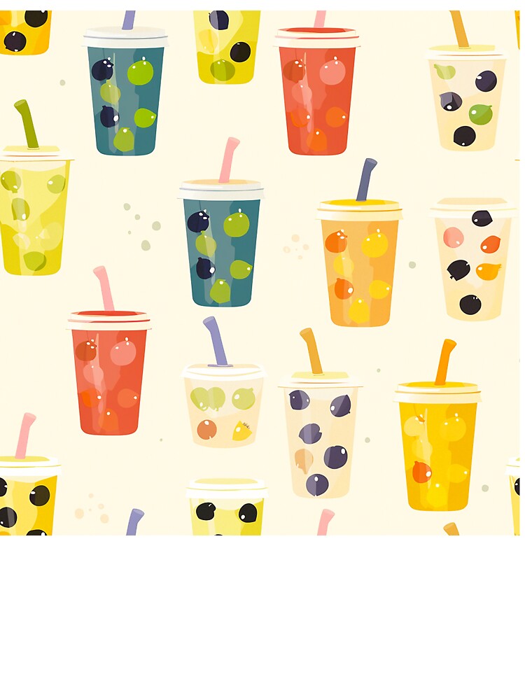 Adorable Bubble Tea Pattern - Perfect for Boba Lovers! by Kybruno's Creations T-Shirts, Hoodie, Sweatshirt (Image 3)