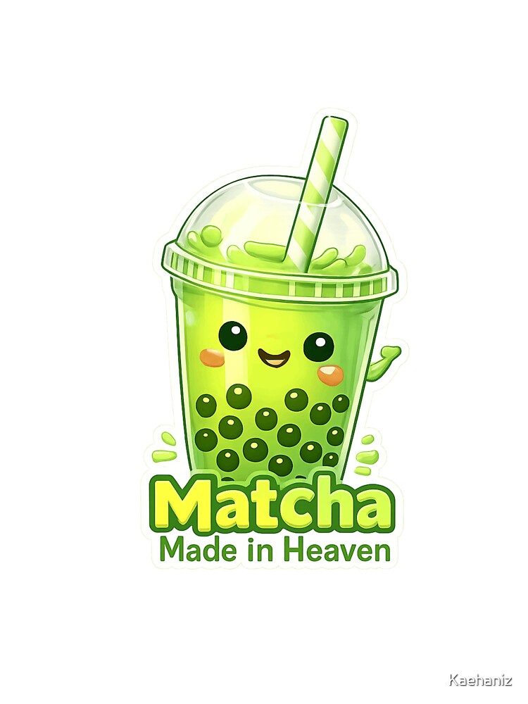 Kawaii Matcha Bubble Tea Cute Milk Tea Lover Aesthetic Design “ T-shirts , Sweatshirts Tea lovers” by Kaehaniz... (Image 3)