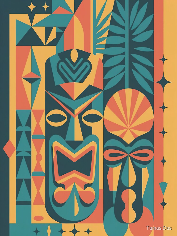 Mid-Century Modern Tiki Art Print | Retro Atomic Polynesian Tropical Design by Tamas Das T-Shirts, Hoodie,... (Image 3)