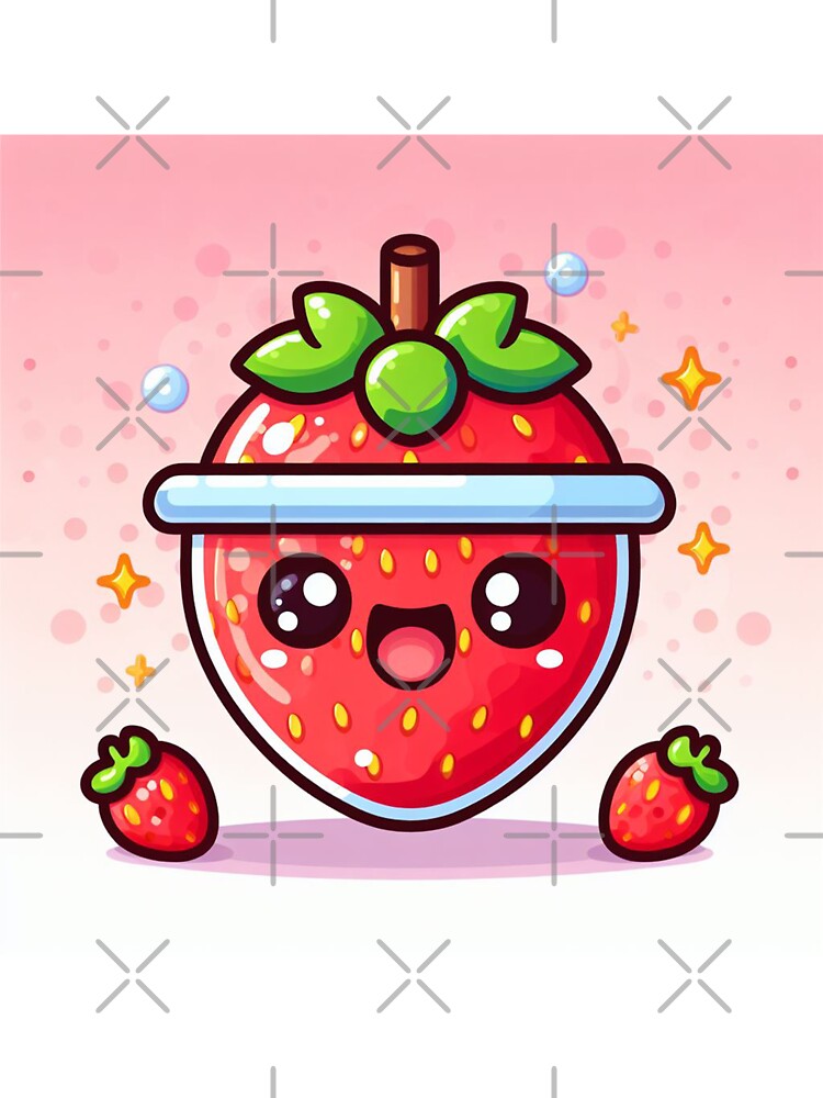 Strawberry as a little bubble tea kawaii plastic boba cup by SaraDatCool T-Shirts, Hoodie, Sweatshirt (Image 3)