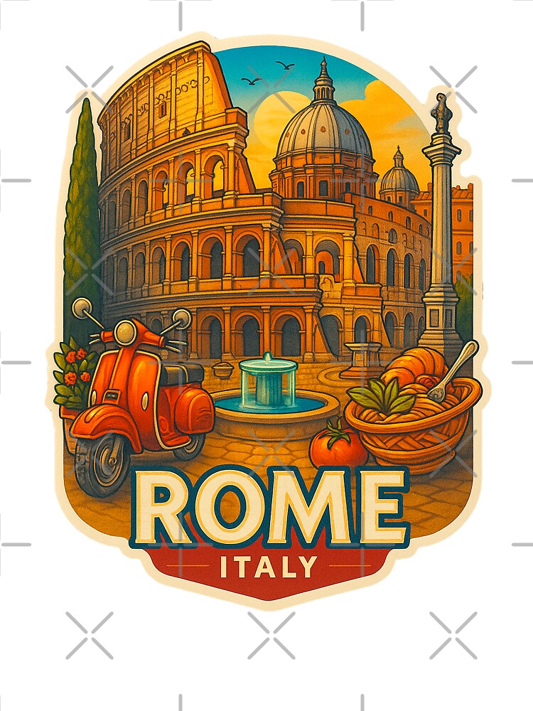 Rome Travel Sticker Rome Decal Luggage Sticker Art Travel Poster T-Shirts, Hoodie, Sweatshirt