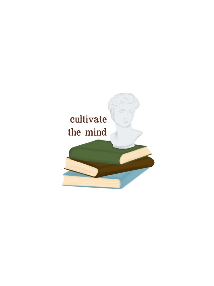 “Cultivate the Mind” Academia Book stack and Statue by bookishscarlett T-Shirts, Hoodie, Sweatshirt (Image 3)