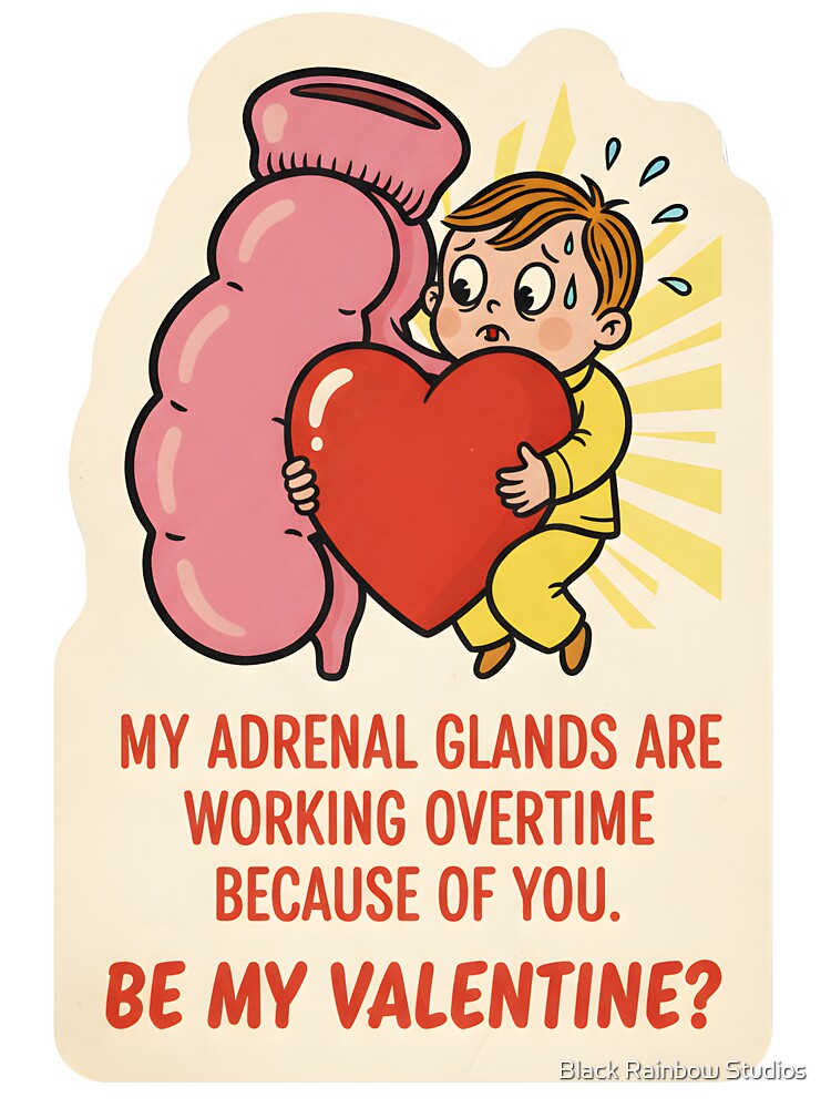 Love Made My Adrenal Glands Work Overtime—Be My Valentine! by Black Rainbow Studios T-Shirts, Hoodie, Sweatshirt (Image 3)